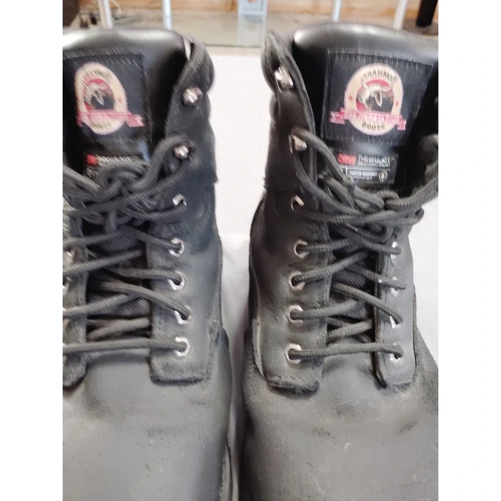Brahma Bravo Men 11W Black Leather Steel Toe Work Hiking‎ Biker Western Boots**